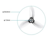 BetaFPV Gemfan D2.2-3B3 (1.5mm) Clear Grey - potrójne śmigła (12szt) - 1593790 - zdjęcie 2